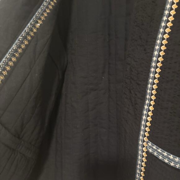 Womens Pure J Jill Black Embroidered Quilted Jacket Size Medium - Picture 3 of 4